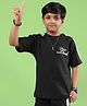 WEARDUDS Cotton Knit Half Sleeves Solid Tee - Black