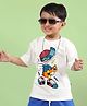 WEARDUDS Cotton Knit Half Sleeves Boy With Skatesboard  Printed Tee - Off White