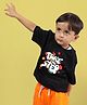 WEARDUDS Cotton Knit Half Sleeves Take The Step Text Printed Tee - Black