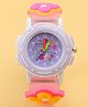 Babyhug Free Size Analog Watch with Floral Print - Purple & Pink