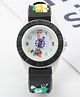 Babyhug Free Size Analog Watch with Car Print - White & Black