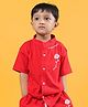 WEARDUDS Cotton knit Half Sleeves Rose Printed Shirt - Red