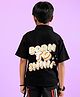WEARDUDS Cotton knit Half Sleeves Born To Shine Text Back Printed Shirt - Black