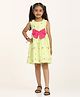 Zion Cotton Woven Sleeveless Popsicles Printed & Bow Applique Detailed Dress - Green