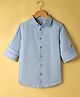 Kookie Kids Cotton Woven Full Sleeves Solid Color Shirt - Blue