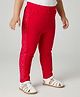 Babyoye 100% Cotton Knit Full Length Leggings with Side Studs - Red