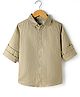 Kookie Kids Cotton Woven Full Sleeves Solid Party Shirt - Beige