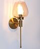 Shree Kala Home Decor Vintage Wall Sconce Brass Finish Amber Color Glass -  - Antique Finish