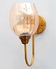 Shree Kala Home Decor Modern Gold Finish Wall Sconce with Luster Ribbed Glass Shade -  - Antique Finish