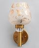 Shree Kala Home Decor Elegant Golden Finish Wall Light with Floral Design Glass -  - Antique Finish