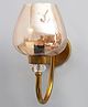Shree Kala Home Decor Luxury Vintage Golden Finish Wall Sconce with Amber Glass -  - Antique Finish