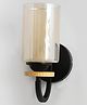 Shree Kala Home Decor Modern Wall Sconce Light Pine Wood Base With Matt Black Finish -  - Antique Finish