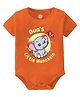 Baby Buzz 100% Cotton Knit Family Theme Half Sleeves Buas Little Munchkin Text Printed Onesie - Orange