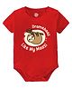 Baby Buzz 100% Cotton Knit Family Theme Half Sleeves Dramebaaz Like My Maasi Text Printed Onesie - Red