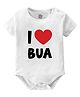 Baby Buzz 100% Cotton Knit Family Theme Half Sleeves I Love Bua Text Printed Onesie - White