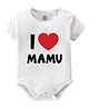 Baby Buzz 100% Cotton Knit Family Theme Half Sleeves I Love Mamu Text Printed Onesie - White