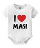 Baby Buzz 100% Cotton Knit Family Theme Half Sleeves I Love Masi Text Printed Onesie - White