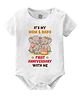 Baby Buzz 100% Cotton Knit Anniversary Theme Half Sleeves Its My Mom Dad & Dads First Anniversary With Me Text Printed Onesie - White