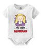 Baby Buzz 100% Cotton Knit Mundan Theme Half Sleeves My First Mundan Text Printed Onesie - White