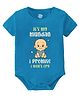 Baby Buzz 100% Cotton Knit Mundan Theme Half Sleeves Its My Mundan I Promise Won't Cry Text Printed Onesie - Blue