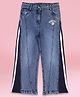 Cutecumber Denim Woven Text Printed With Side Tape  Jeans - Blue