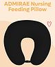 ADMIRAE 5-in-1 Baby Feeding Pillow with 100% Cotton Removable Cover | Breastfeeding Pillow | Nursing Pillow with Belt - Black