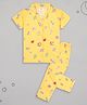 Sheer Love Poplin Woven Half Sleeves Unicorn & Ice Cream Printed Coordinating Night Suit Set - Yellow