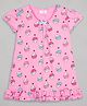 Sheer Love Cotton Jersey Knit Half Sleeves Cup Cakes Printed Nighty - Pink