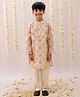 Lil' Drama Knit Full Sleeves Floral Printed Kurta Pyjama Set - Off White
