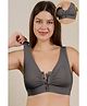 Zelena 95% Modal 5% Elastane Knit Sleeveless Solid Nursing & Feeding Non Padded Bra - Ash