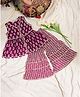 StyloBug Cotton Woven Sleeveless Floral Printed & Gota Lace Embellished Coordinating Kurti Sharara Set - Purple