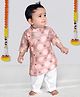 MASHUP Cotton Woven Full Sleeves Abstract Printed Kurta With Pajama Set- Orange