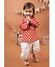 Titrit Cotton Woven Full Sleeves Floral Printed Dhoti Kurta Set - Red