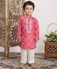 Titrit Cotton Woven Full Sleeves Bandhani Printed Kurta Pyjama Set - Pink