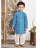 Titrit Cotton Woven Full Sleeves Leheriya Printed Kurta Pyjama Set - Blue