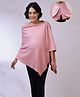 Zelena Bamboo Cotton Woven Three Fourth Cape Sleeves Textured Maternity Premium Breathable Poncho With Front Lift Nursing Access - Light Pink