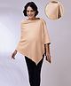 Zelena Bamboo Cotton Woven Three Fourth Cape Sleeves Textured Maternity Premium Breathable Poncho With Front Lift Nursing Access - Champagne