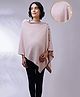 Zelena Bamboo Cotton Woven Three Fourth Cape Sleeves  Textured Premium Breathable Maternity Poncho With Front Lift Maternity Access - Nude Pink