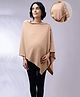 Zelena Bamboo Cotton Woven Three Fourth Cape Sleeves  Textured Premium Breathable Maternity Poncho With Front Lift Maternity Access - Champagne