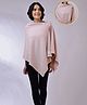 Zelena Bamboo Cotton Woven Three Fourth Cape Sleeves  Textured Buttons Detailed Premium Breathable Maternity Poncho With Front Lift Maternity Access - Nude Pink