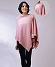 Zelena Bamboo Cotton Woven Three Fourth Cape Sleeves  Textured Buttons Detailed Premium Breathable Maternity Poncho With Front Lift Maternity Access - Light Pink