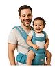Motherly Embrace Baby Carrier with Detachable Hip Seat - English Blue | 6-in-1 Adjustable Hands-Free Carrier for 0 to 2 Year Baby | Infant & Toddler Carrier with Head Shield & Buckle Straps