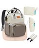 Motherly Envy Diaper Bag for Mothers for Travel With Accessories | Spacious And Water Resistant Diaper Bags for Mom | baby bag for mother travel | Maternity Bags for Mother-Cream Grey
