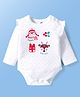 Doodle Poodle 100% Cotton Interlock Knit Full Sleeves Onesies With Bunny Print - White