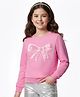 Pine Kids Cotton Knit Full Sleeves Sweatshirt With Sequin Detailing - Pink