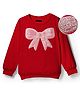 Pine Kids Cotton Knit Full Sleeves Sweatshirt With Sequin Detailing - Red