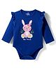 Doodle Poodle 100% Cotton Knit Full Sleeves Onesie With Bunny Print - Navy Blue
