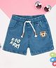 Pantaloons Baby Denim Woven Baby Tiger Printed Shorts - Blue