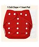 Sparkle Joy Free Size Reusable Cloth Nappies / Diaper With Insert Pad - Red