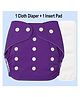Sparkle Joy Free Size Reusable Cloth Nappies / Diaper With Insert Pad - Purple